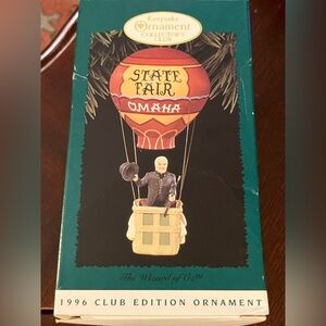 Hallmark Ornament 1996 Wizard of Oz Omaha State Fair Balloon Collectors Club